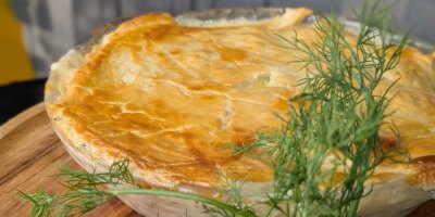 Tarte au saumon irlandais poché et au brocoli de Trisha (compatible avec la friteuse à air)
