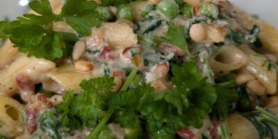 Rigatoni de Trisha avec bacon et fromage bleu