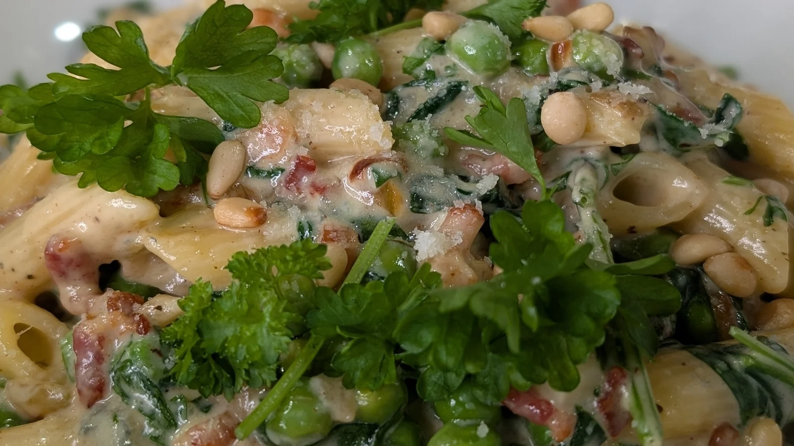 Rigatoni de Trisha avec bacon et fromage bleu