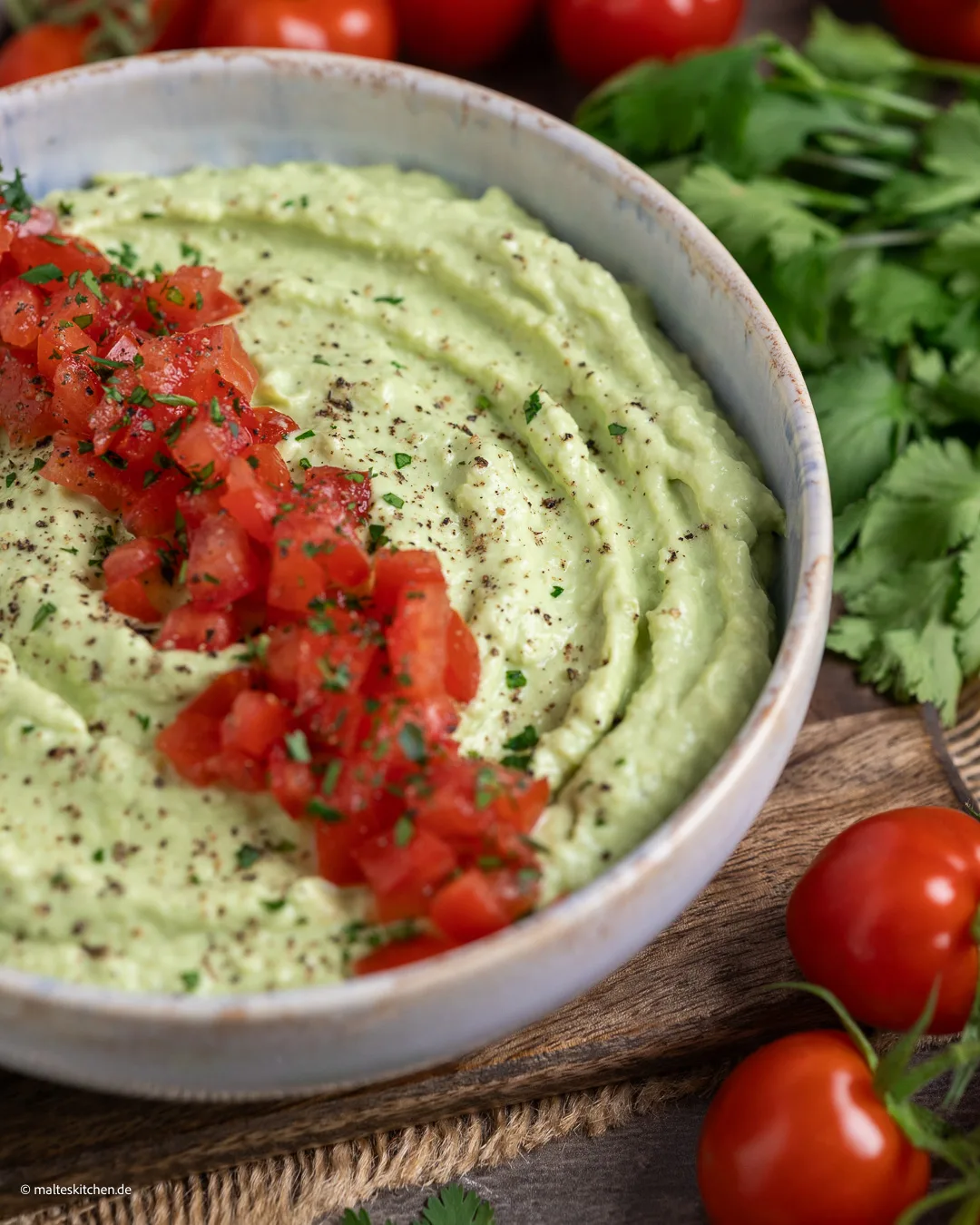Crème d'avocat en trempette