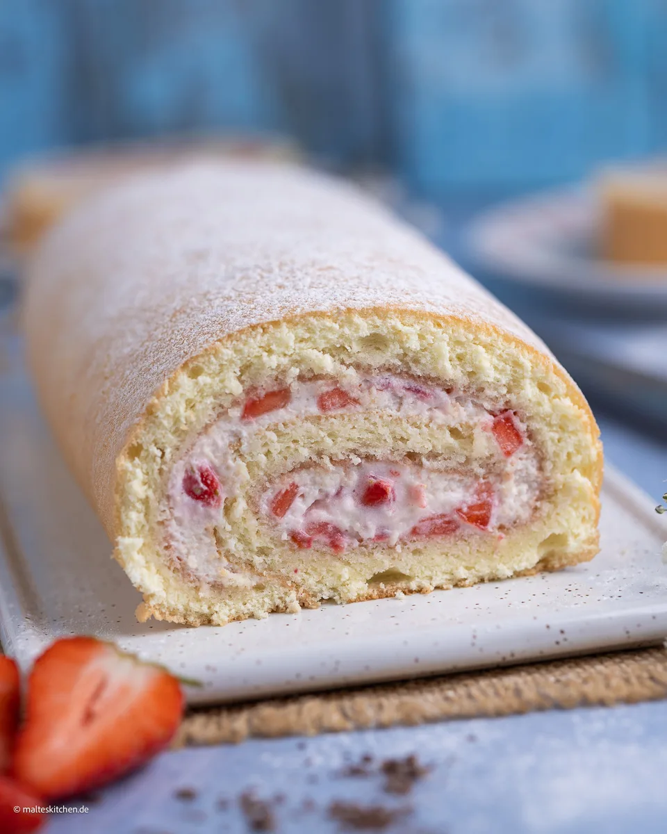 Rouleau suisse estival fourré aux fraises