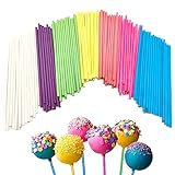 Cake Pop Stick, 210 pièces Cake Pop Sticks, 7 couleurs de bâtons de sucettes en papier, pour la pâtisserie, les bonbons, la décoration de gâteaux, les bâtons de papier