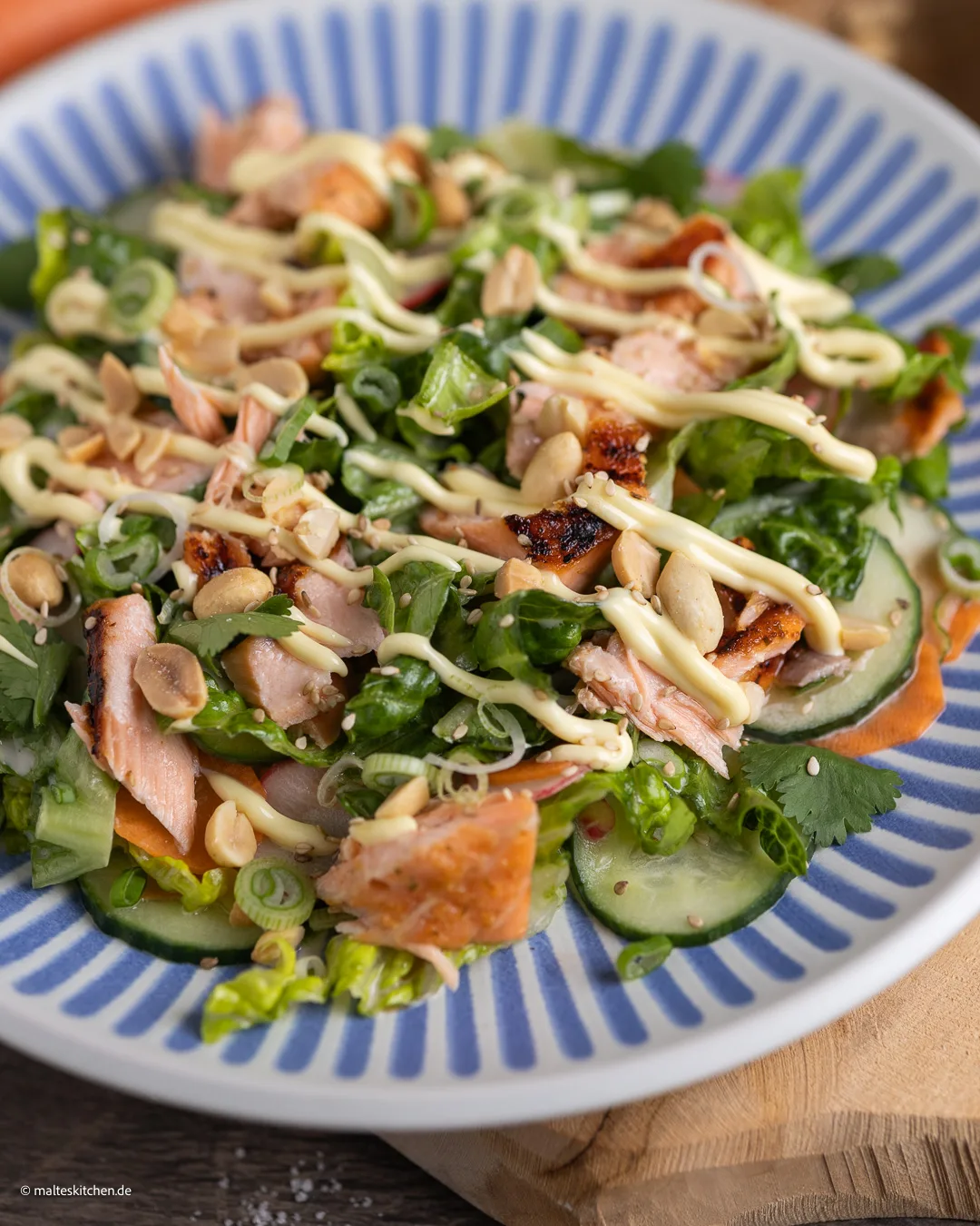 Super délicieuse salade de saumon façon Banh Mi