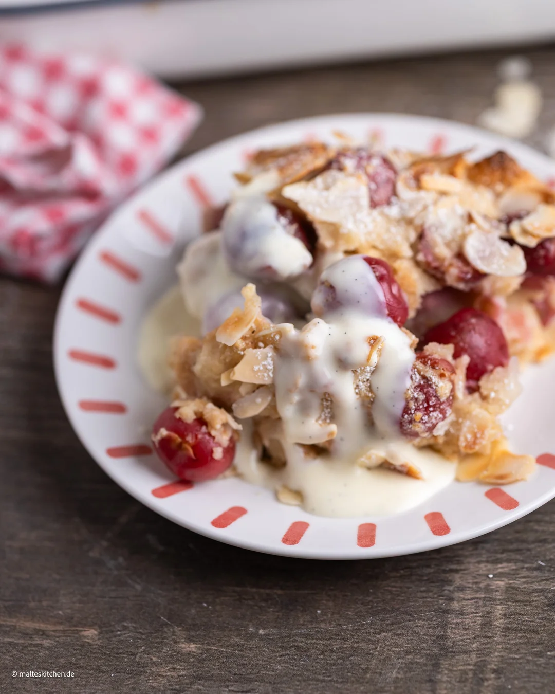 Kirschmichel sauce vanille - cocotte sucrée aux cerises
