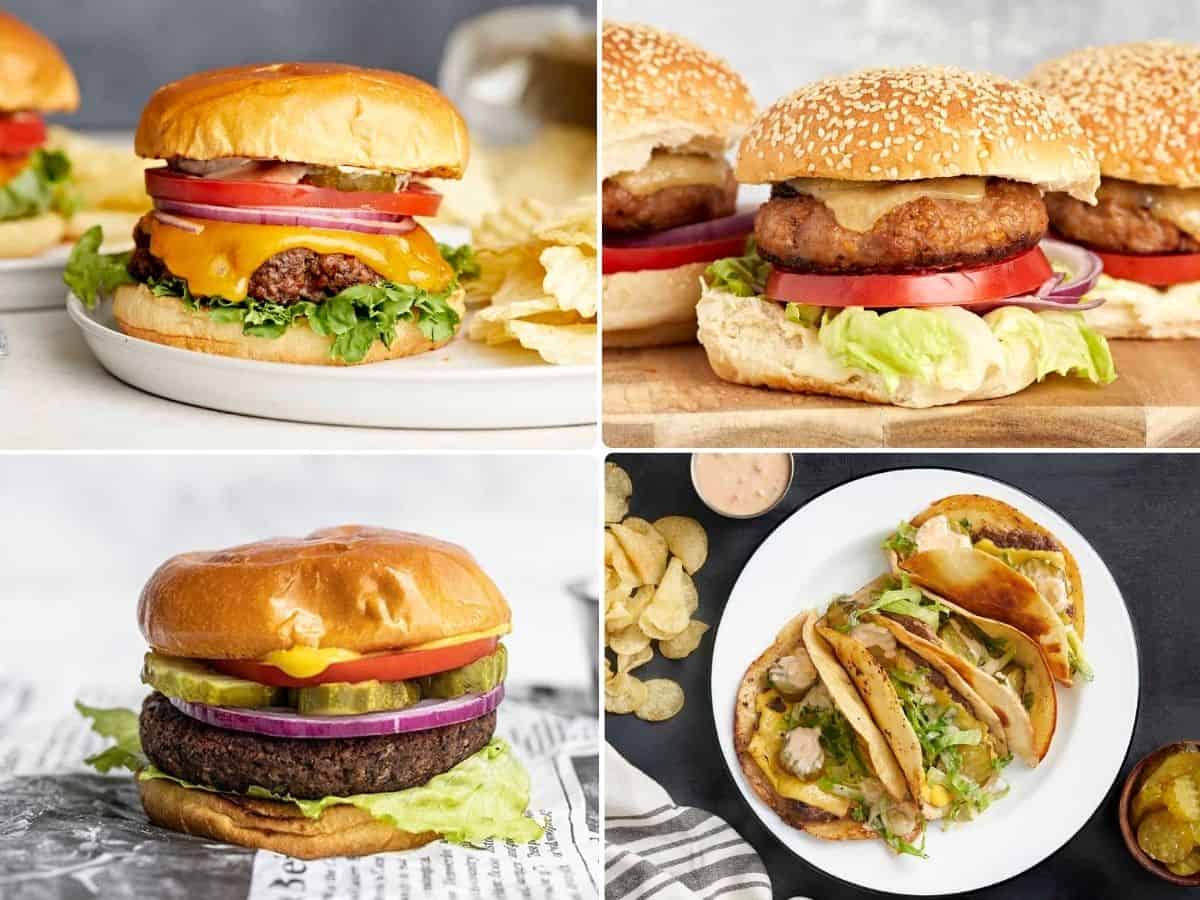 Un collage de hamburgers pour l'assaisonnement des hamburgers.