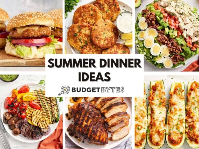 Summer dinner ideas collage image