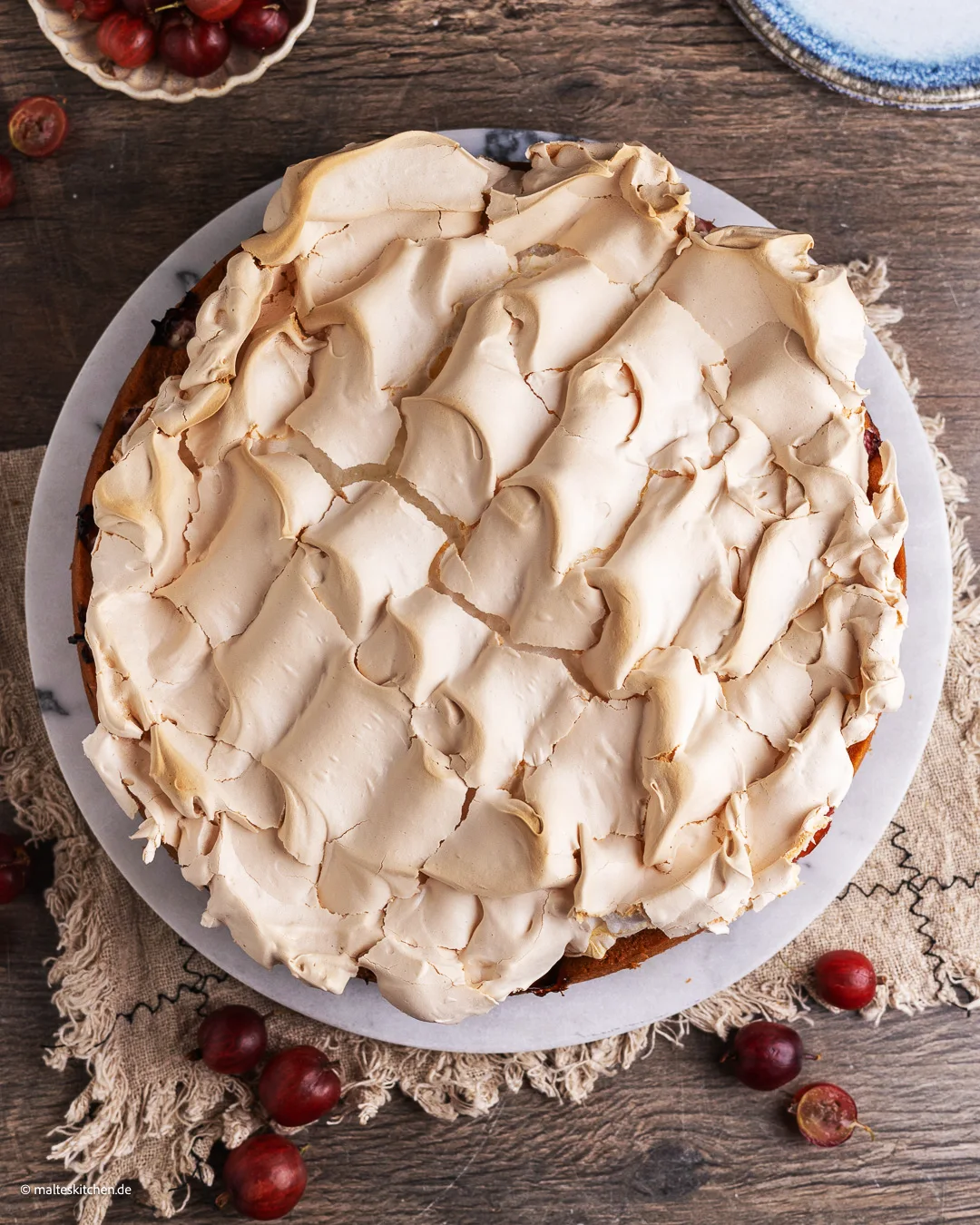 Garniture de meringue croustillante