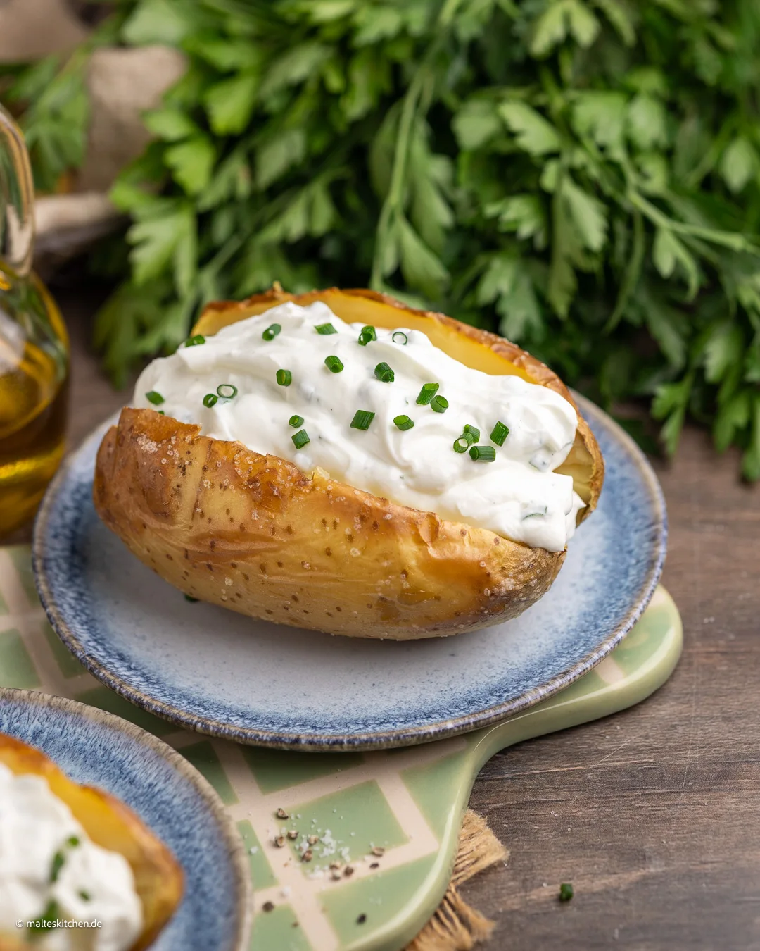 Pomme de terre au four au fromage blanc