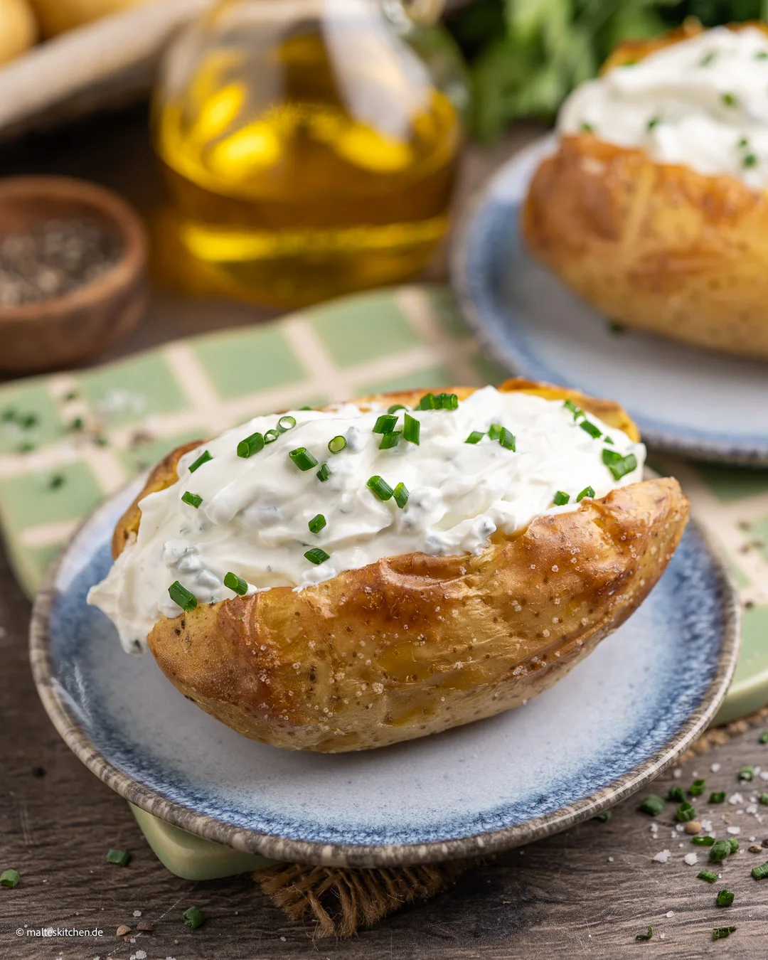 Pomme de terre au four au fromage blanc