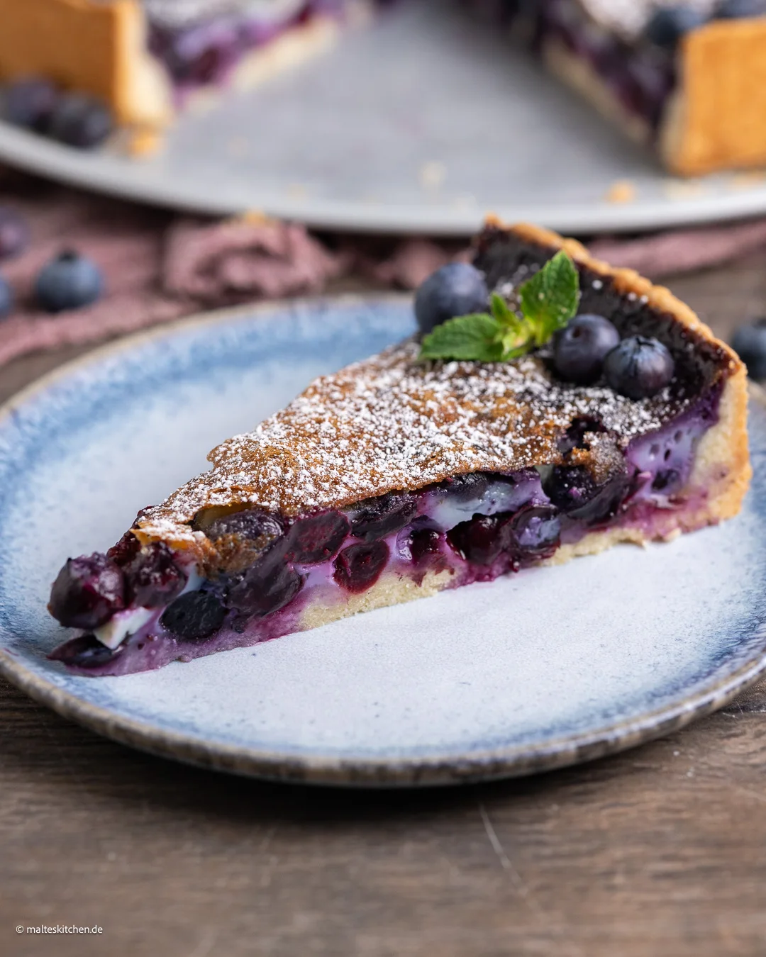 Gâteau aux myrtilles et pâte brisée