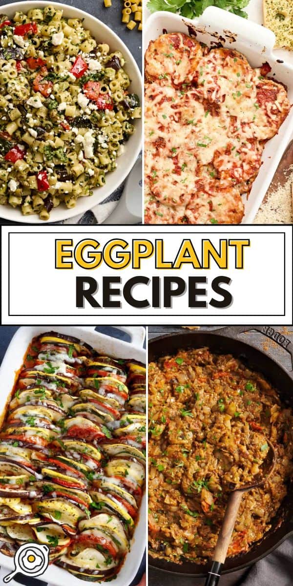 image d'épingle de recettes d'aubergines