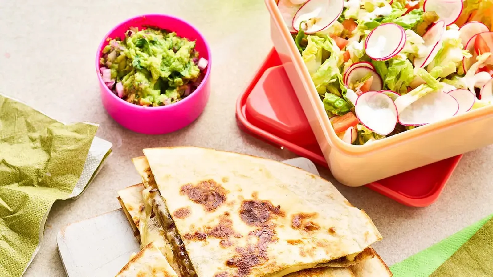 Quesadillas au bœuf écrasé au fromage de Joe Wicks