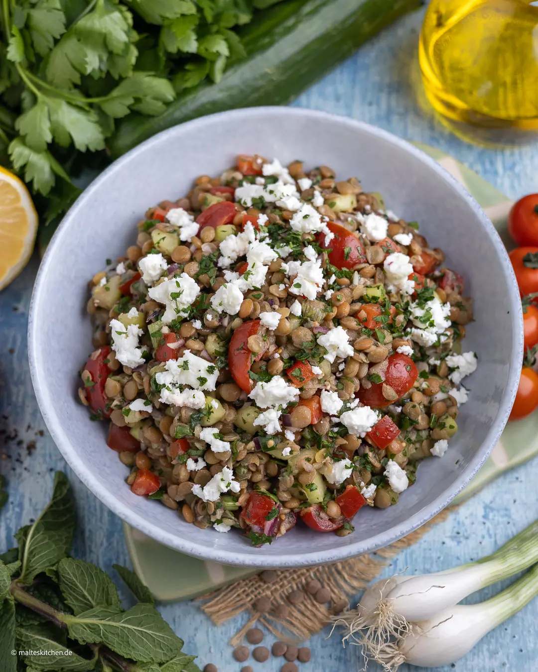 Salade d'été aux lentilles de montagne
