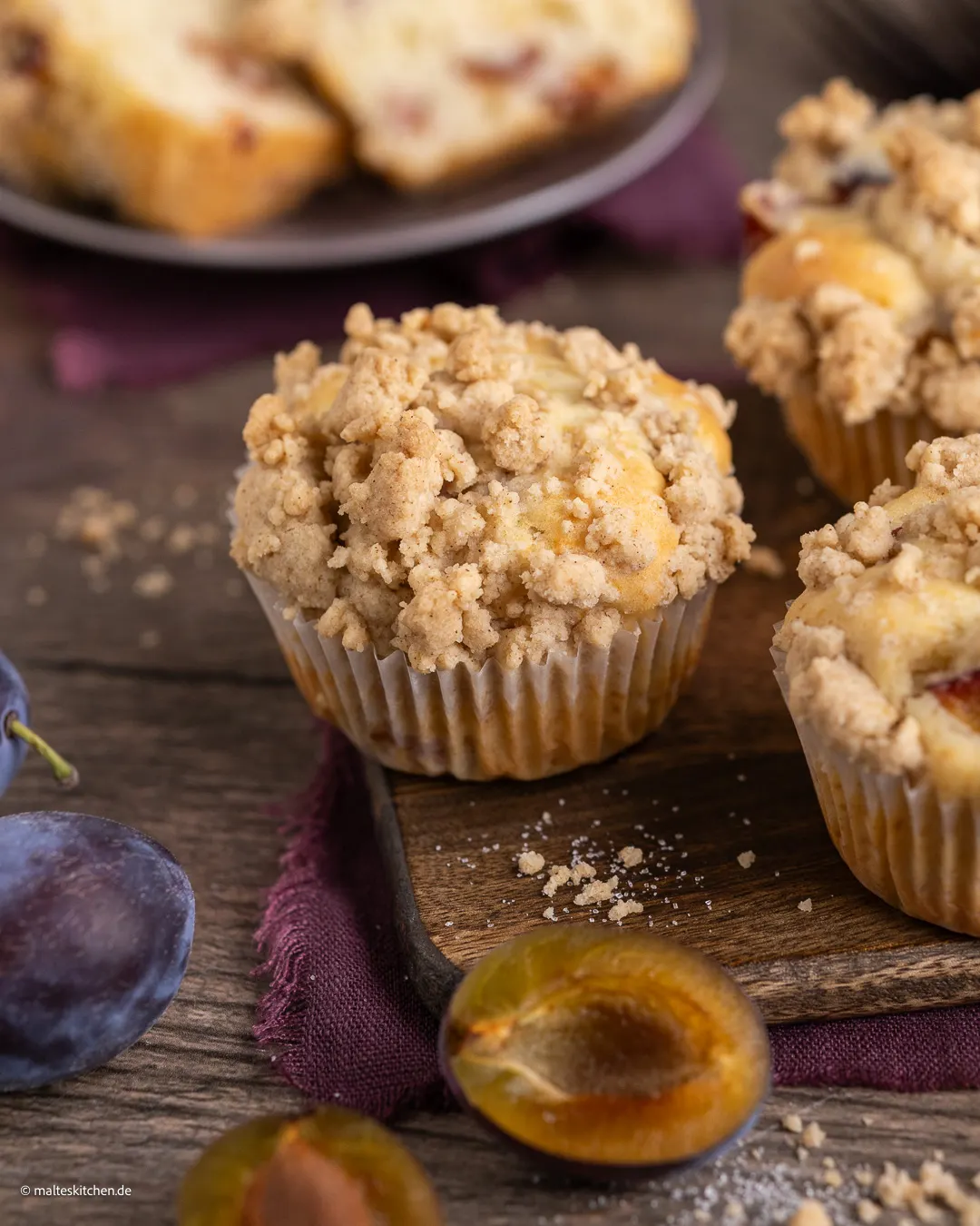 Muffins aux prunes et pépites