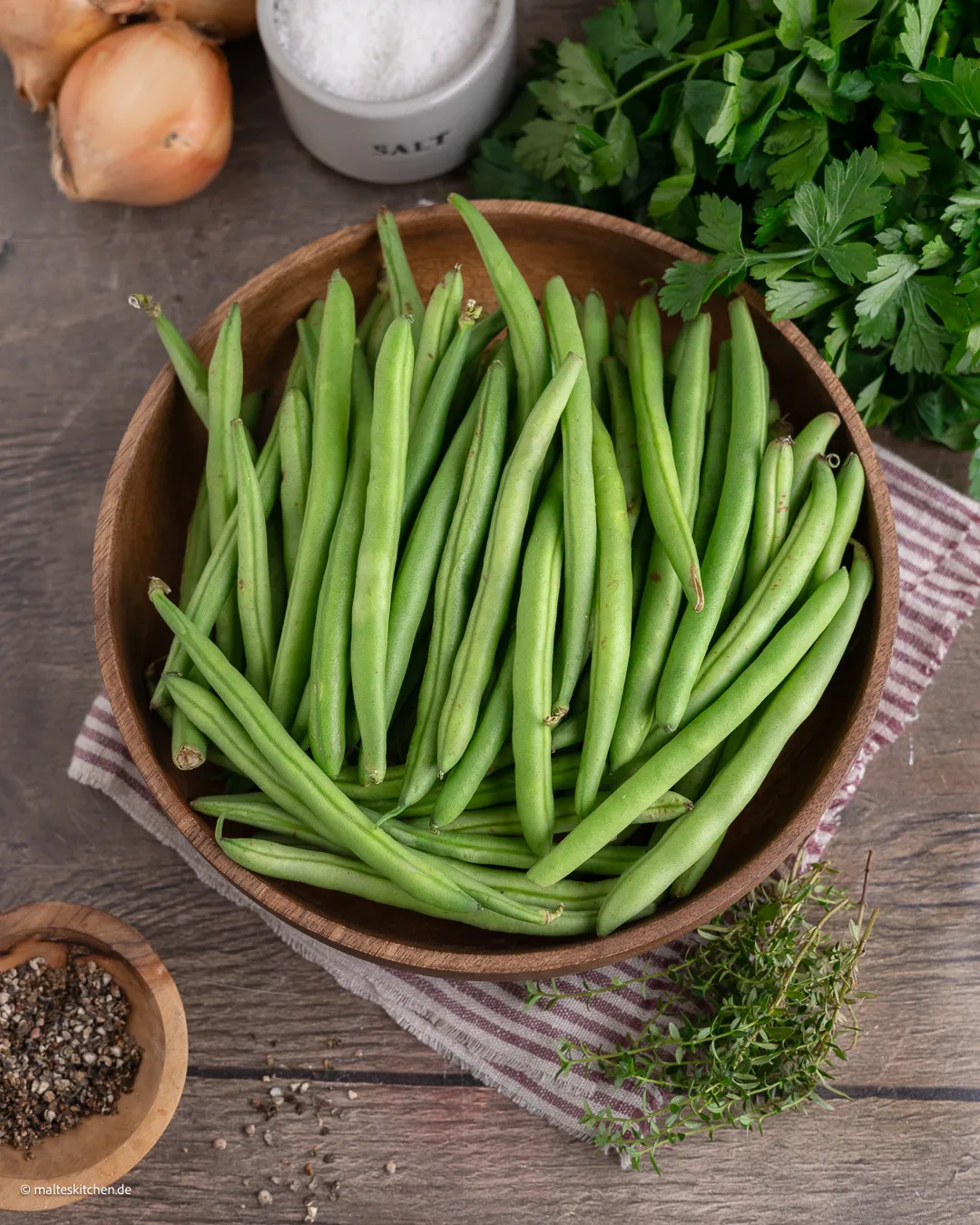Haricots verts pour la salade