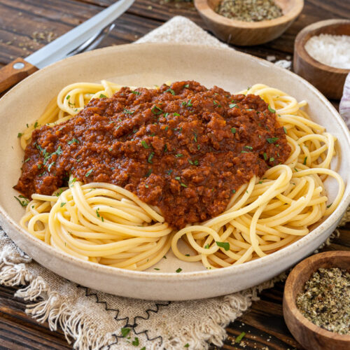 la recette Spaghettis à la bolognaise