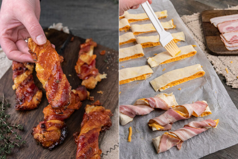Recette de bâtonnets de pâte feuilletée au cheddar et bacon