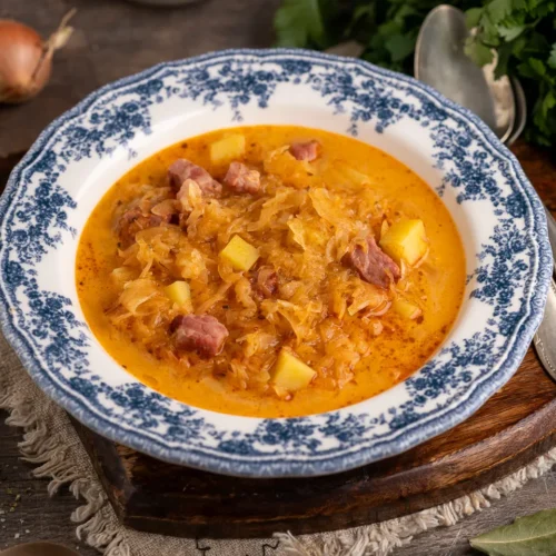 Soupe de choucroute au porc fumé