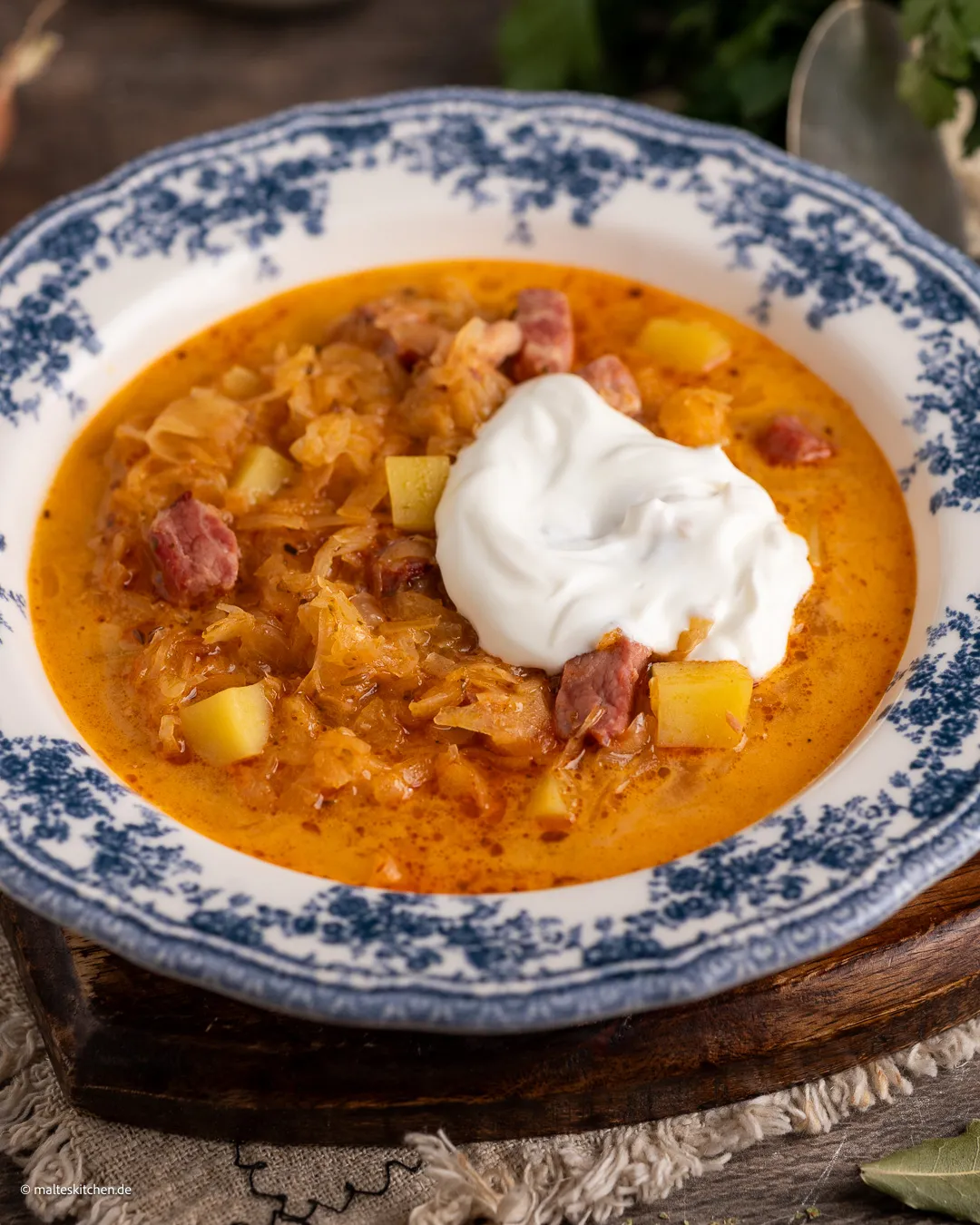 Soupe de choucroute à la crème fraîche