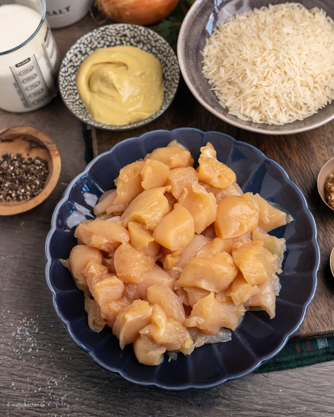 Filet de poitrine de poulet émincé