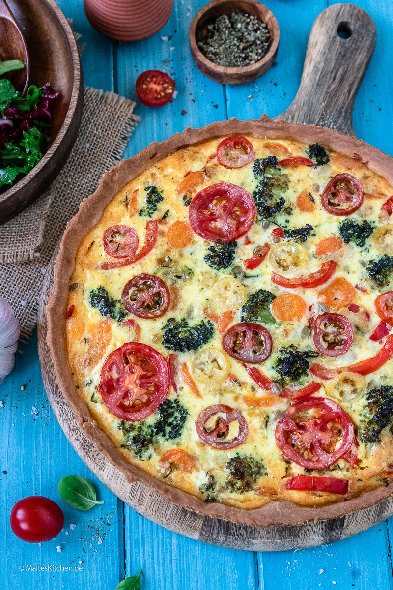 Délicieuse quiche aux légumes.